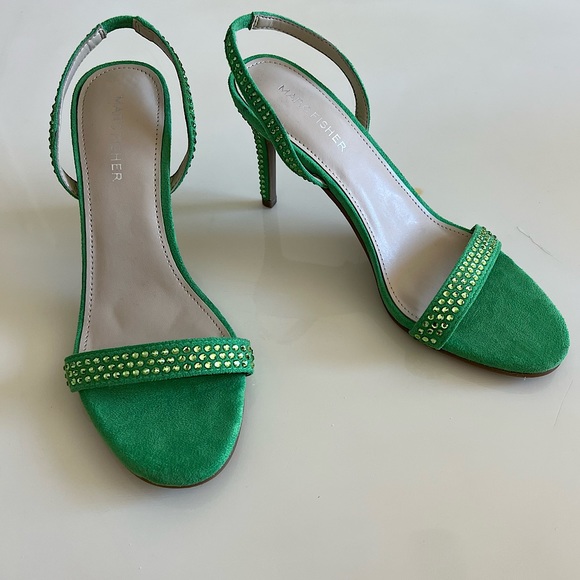 Marc Fisher Shoes - Marc Fisher Green Rhinestone Slingback Heeled Sandal Betila